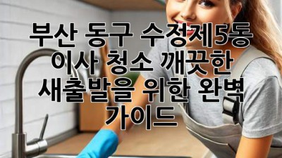 부산 동구 수정제5동 이사 청소: 깨끗한 새출발을 위한 완벽 가이드